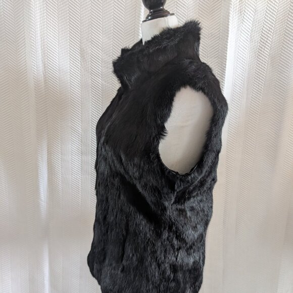 MICHAEL Michael Kors Real Rabbit Fur Vest Black Size Medium - Picture 3 of 14